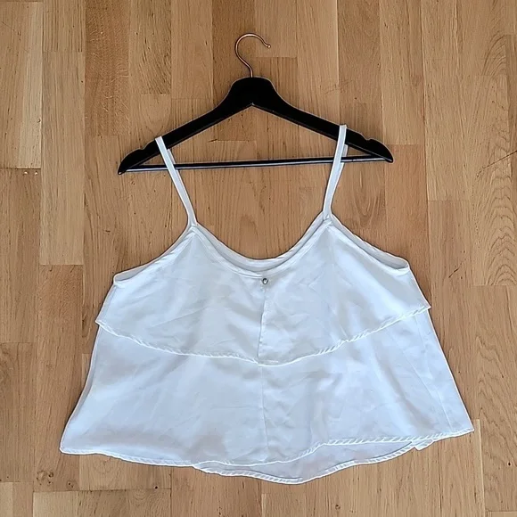 White Spaghetti Strap Flare Blouse - Picture 3 of 3